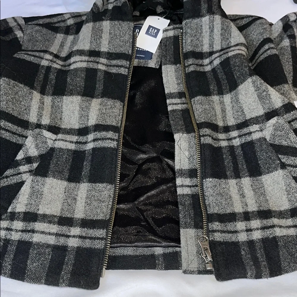 GAP Black and Gray Hooded Cape with A-line Silhouette